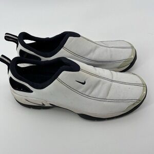 Nike Air Golf Shoe Womens Slip On Sneakers LN2 White Blue Soft‎ Cleat Sz 7